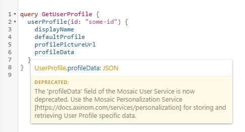 Deprecated profileData field