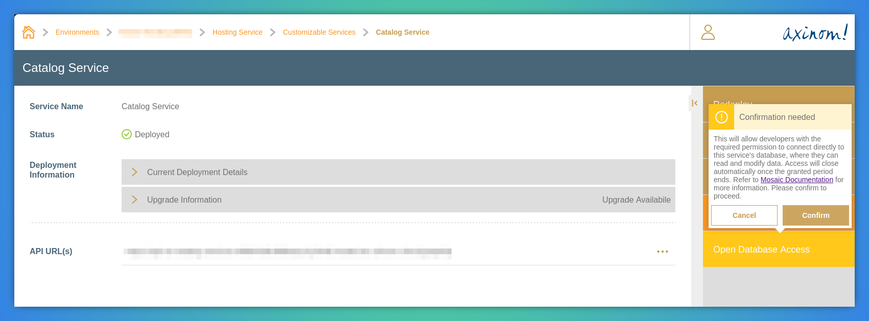 Open Database Access action